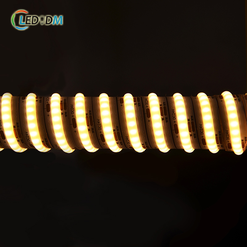 COB CCT Tunable White LED Strip 2700K‑6500K Flexible Dimmable Dual White COB LED Tape Lights