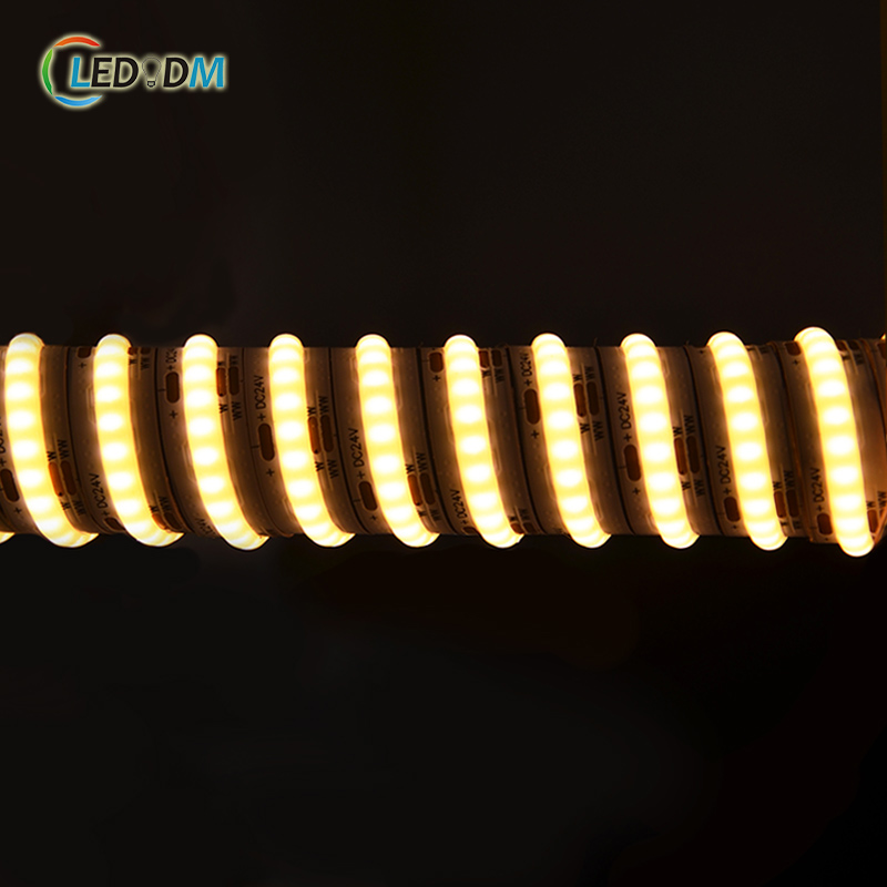 COB CCT Tunable White LED Strip 2700K‑6500K Flexible Dimmable Dual White COB LED Tape Lights