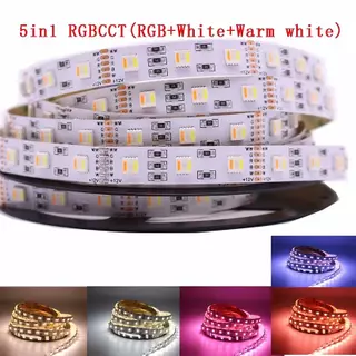 5050 RGB+CCT 3000K 4000K 6000K Tunable White 5-in-1 DC 24V Cuttable CRI90 96leds/m 12mm Width LED Strip Tape Light