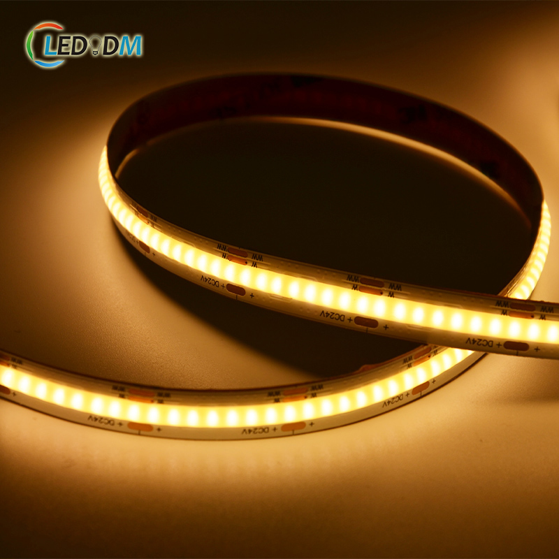 COB CCT Tunable White LED Strip 2700K‑6500K Flexible Dimmable Dual White COB LED Tape Lights