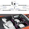  Interior Car Lights with RF Remote Control & 4 Buttons Control 2 in 1 Design 4pcs 48 LEDs Car LED Strip Lights Multicolor Music Lighting Kit 