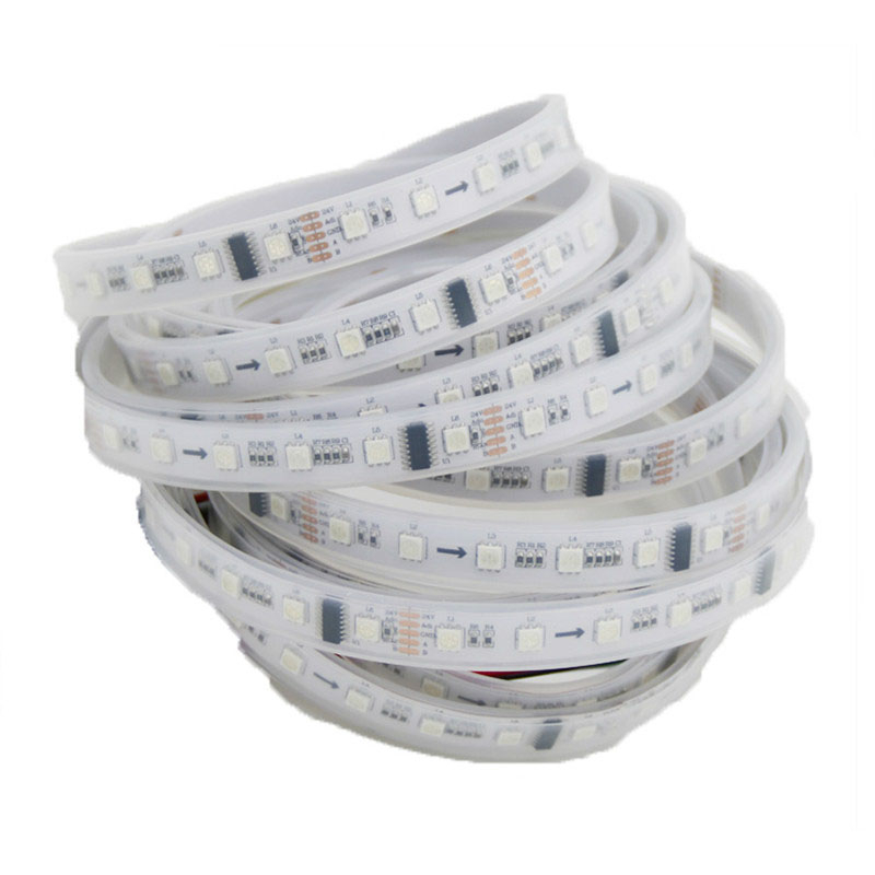 SMD5050 DMX512 UCS512 External IC DC12V 24V RGB Digital 60LEDs/m Addressable Pixel Programmable Flexible LED Light Strip