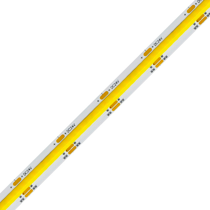 Adjustable CCT Color 2700K-6500K 10mm PCB Dot-free 608leds/m Ra90 12V 24V COB LED Strip Light 